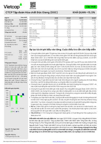 DGC: Khuyến nghị KHẢ QUAN với giá mục tiêu 46,400 đồng/cổ phiếu