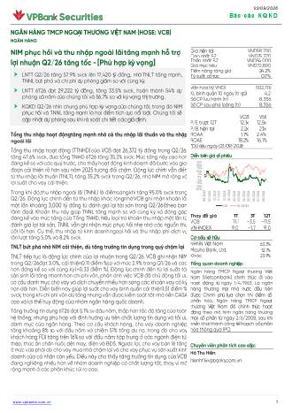 VCB: Báo cáo cập nhật KQKD Q2/2026