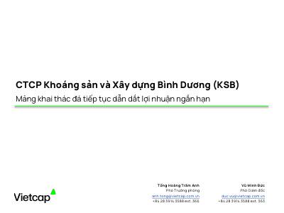 KSB: Báo cáo cập nhật KQKD Q2/2026
