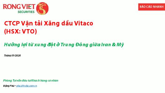 VTO: Khuyến nghị  MUA với giá mục tiêu 13,450 đồng/cổ phiếu
