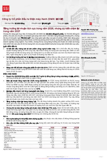 DMX: Khuyến nghị TRUNG LẬP với giá mục tiêu 82,800 đồng/cổ phiếu