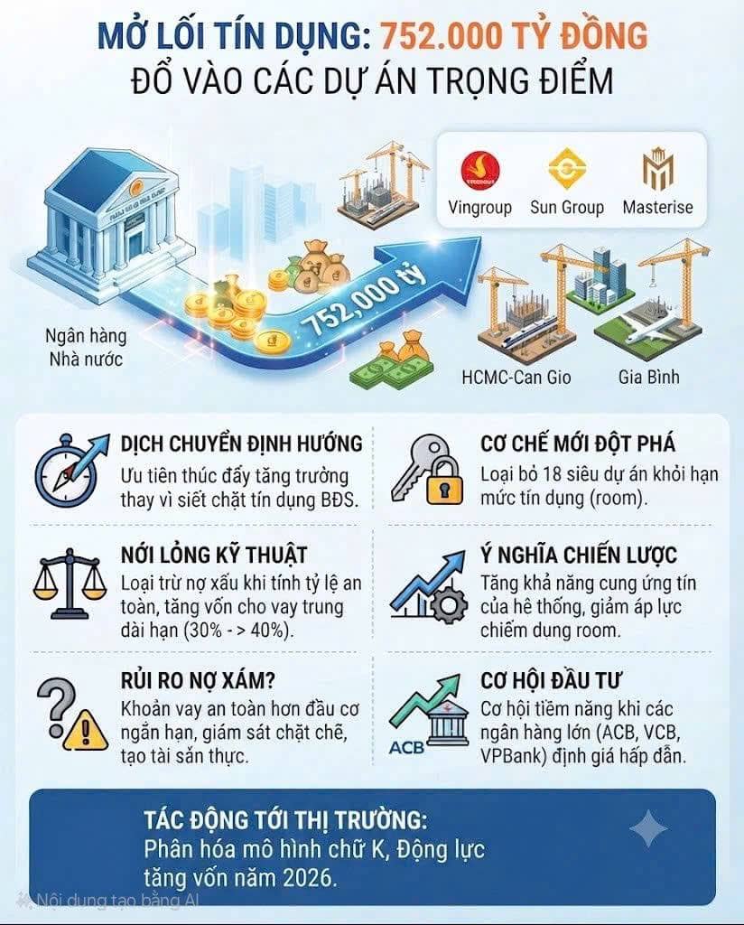 Mở lối tín dụng: 752.000 tỷ đồng đổ vào các dự án trọng điểm