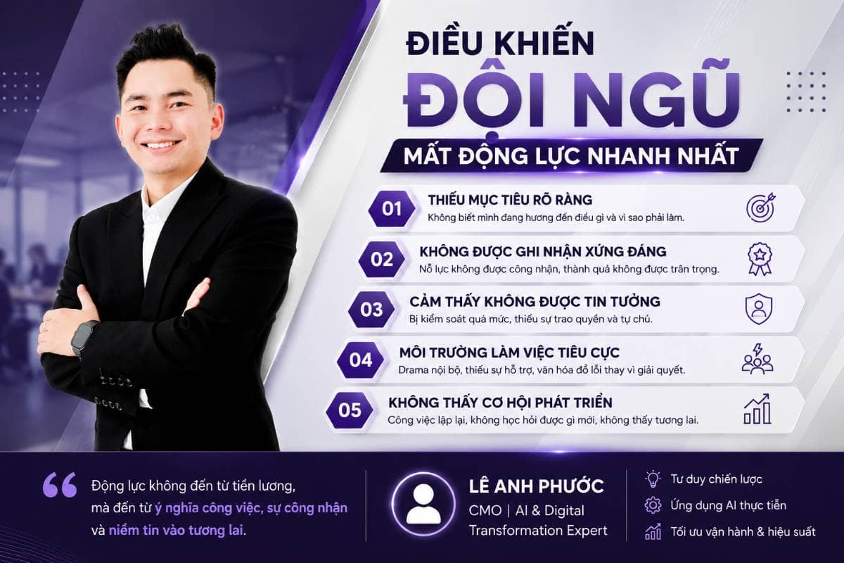 Điều khiến đội ngũ mất động lực nhanh nhất
