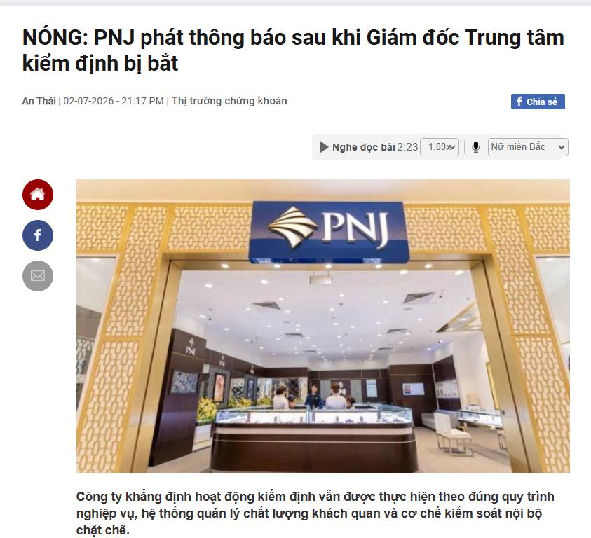PNJ giảm mạnh: Phân tích cơ hội hay rủi ro