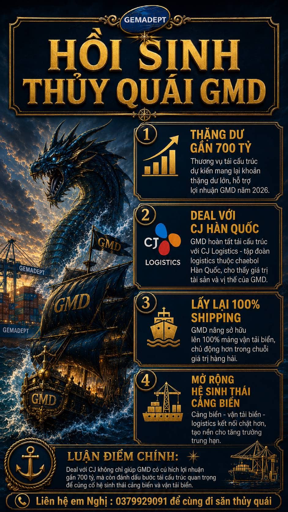 Bản chất thương vụ hoán đổi vốn giữa Gemadept (GMD) và CJ Logistics