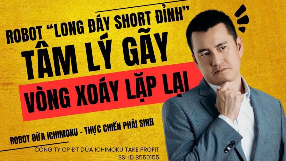 Chứng khoán hôm nay: Tâm lý gãy, vòng xoáy lặp lại – Robot Dứa Ichimoku vẫn long đáy, short đỉnh?