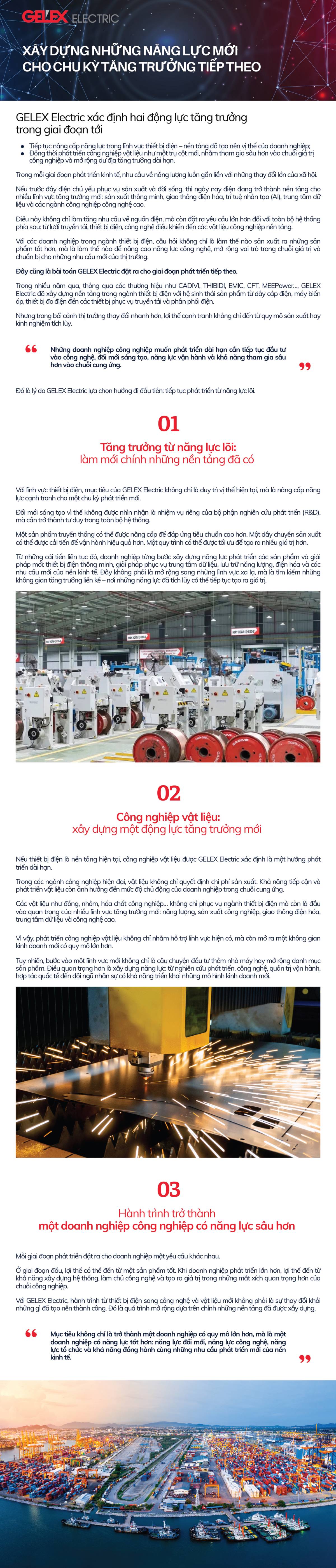 GELEX Electric xây dựng những năng lực mới cho chu kỳ tăng trưởng tiếp theo