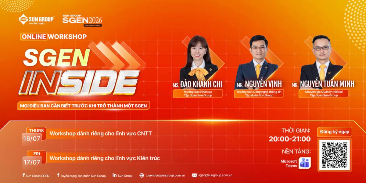 Bứt phá sự nghiệp cùng workshop trực tuyến giải mã chương trình Sun Group SGEN 2026