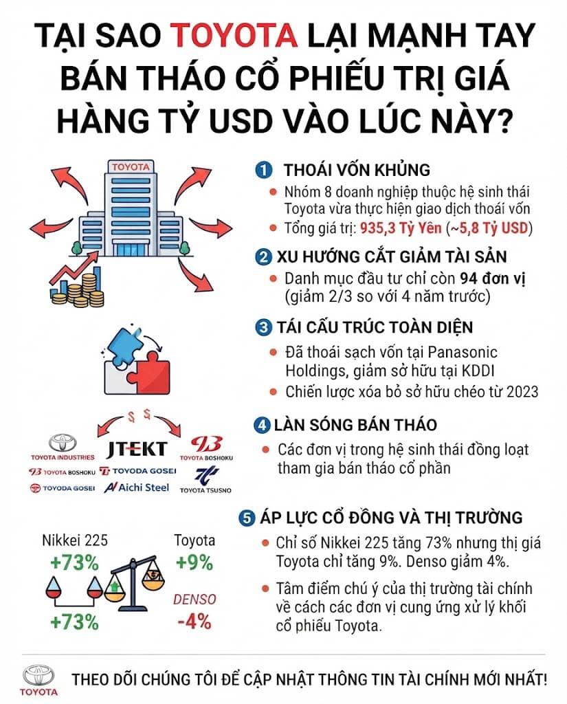 Tại sao Toyota lại mạnh tay bán tháo cổ phiếu trị giá hàng tỷ USD vào lúc này?