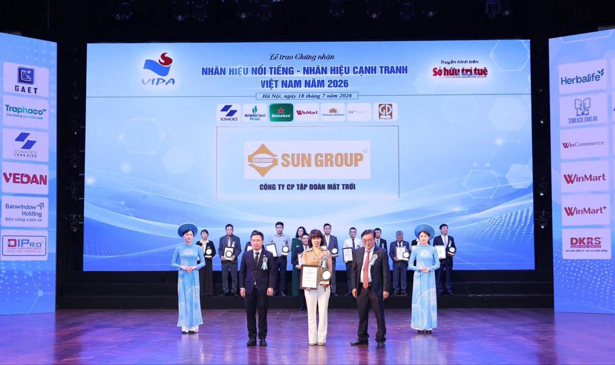Sun Group được vinh danh Top 10 Nhãn hiệu Nổi tiếng Việt Nam 2026