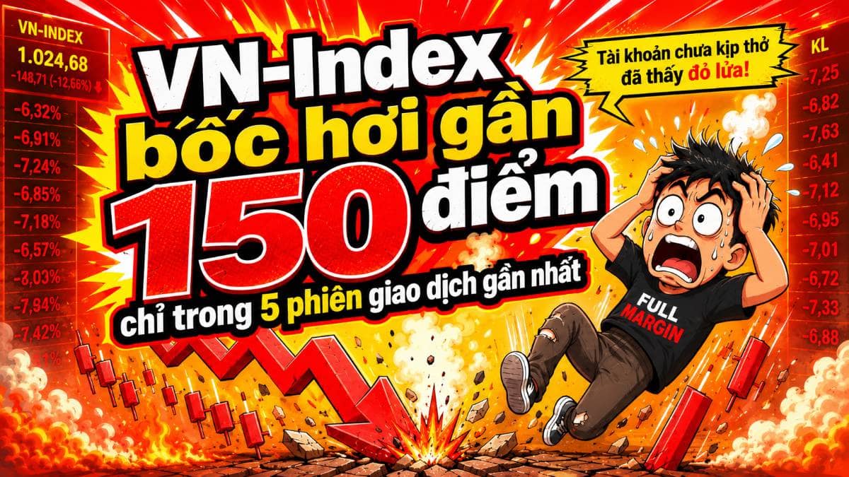 VN-Index bốc hơi gần 150 điểm chỉ trong 5 phiên giao dịch gần nhất