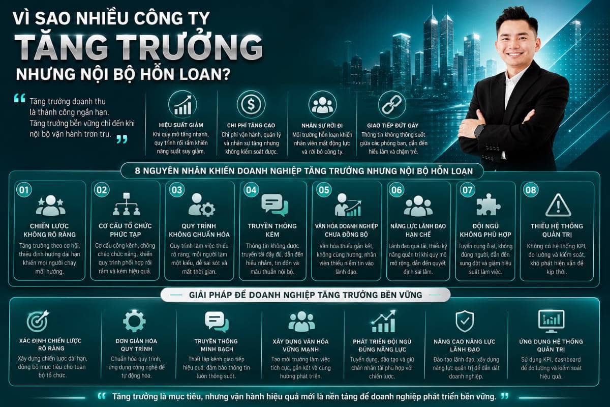 Vì sao nhiều công ty tăng trưởng nhưng nội bộ hỗn loạn?
