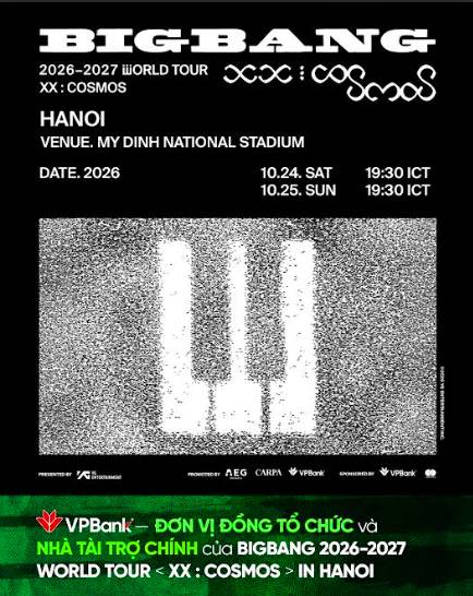 VPBank là đơn vị đồng tổ chức và nhà tài trợ chính của BIGBANG World Tour tại Việt Nam