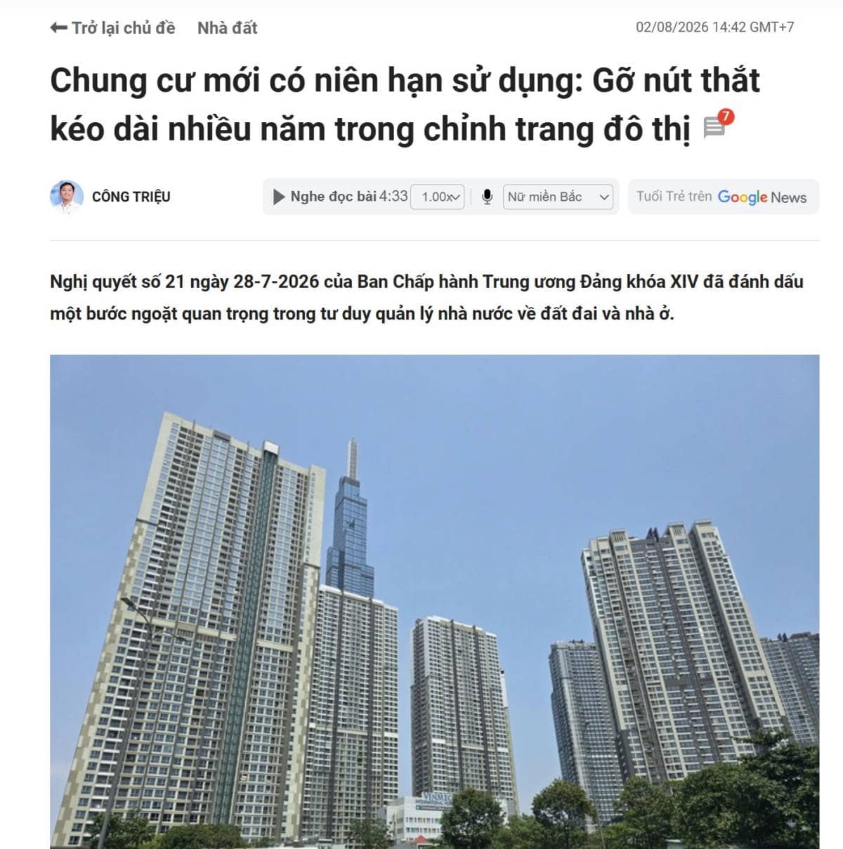 Nghị quyết 21 - chung cư có niên hạn sử dụng... và tương lai ngành bất động sản