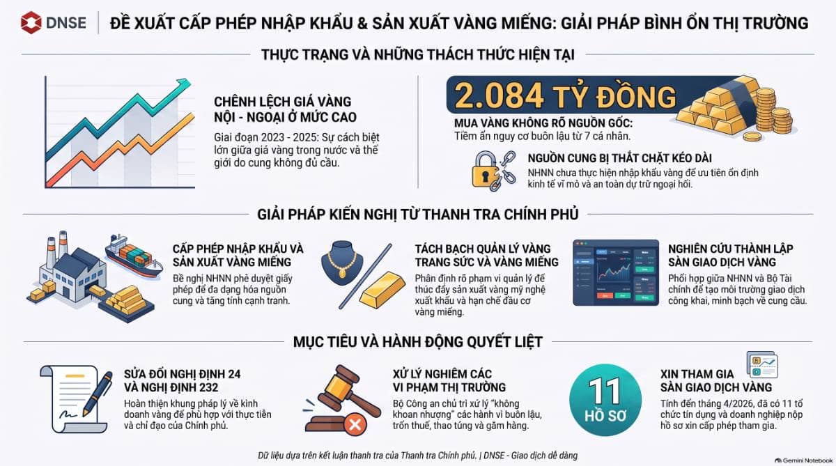 Cấp phép nhập khẩu vàng: bước đi cần thiết để giảm méo mó cung — cầu