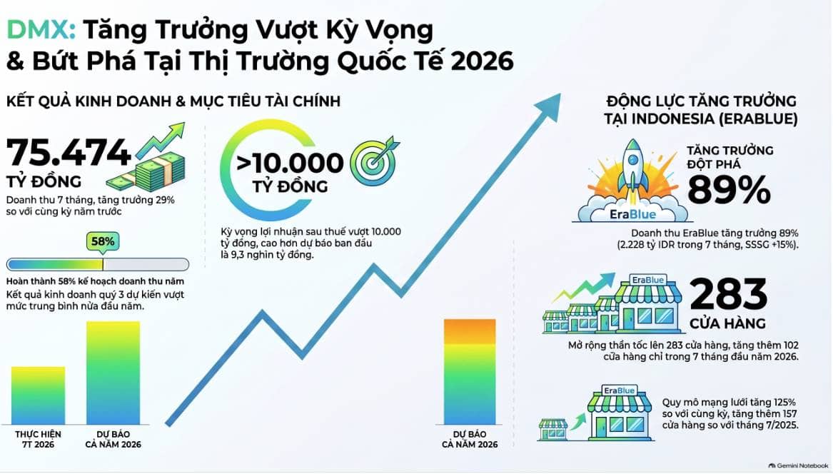 DMX - Doanh thu tháng 7/2026 duy trì tích cực, ban lãnh đạo đặt kỳ vọng LNST mới