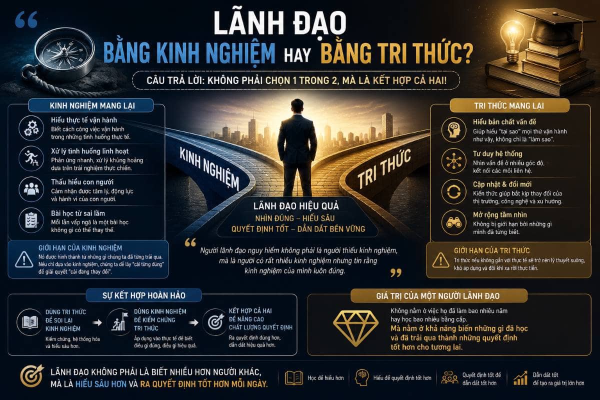Lãnh đạo bằng kinh nghiệm hay bằng tri thức?