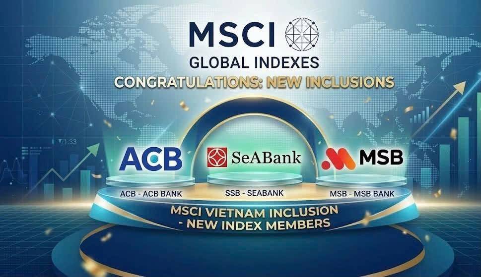 MSB, ACB, SSB sẽ được thêm vào rổ MSCI Frontier Markets tháng 8 tới