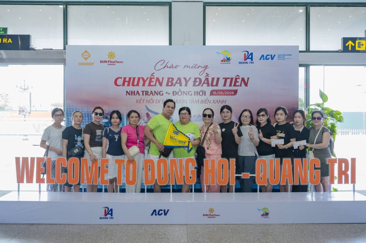 Sun PhuQuoc Airways khai trương hai đường bay đến Đồng Hới, lần đầu thiết lập kết nối hàng không trực tiếp Nha Trang - Đồng Hới