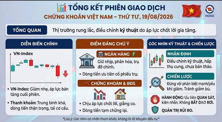 Tổng kết phiên giao dịch chứng khoán Việt Nam – thứ tư, 19/08/2026