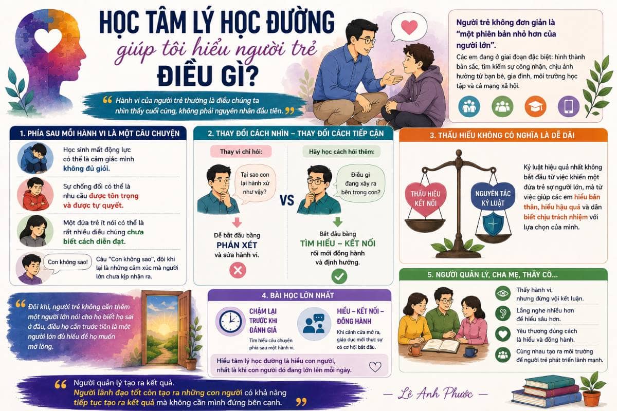 Học tâm lý học đường giúp tôi hiểu người trẻ điều gì?