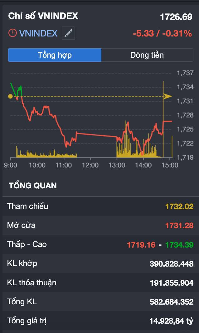 VN-Index về 1.727 điểm: Thanh khoản “bốc hơi” – thị trường đang tạo đáy hay chuẩn bị cho một nhịp rũ mạnh hơn?