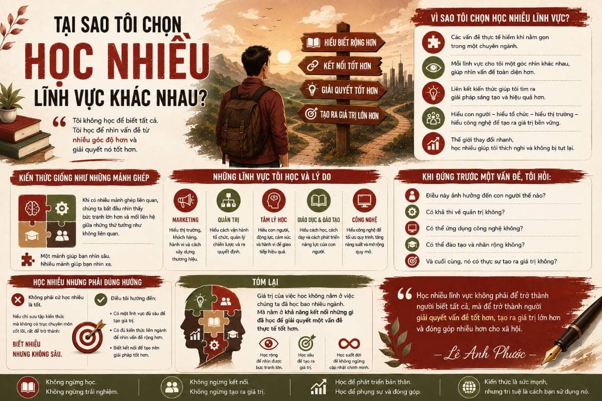 Tại sao tôi chọn học nhiều lĩnh vực khác nhau?