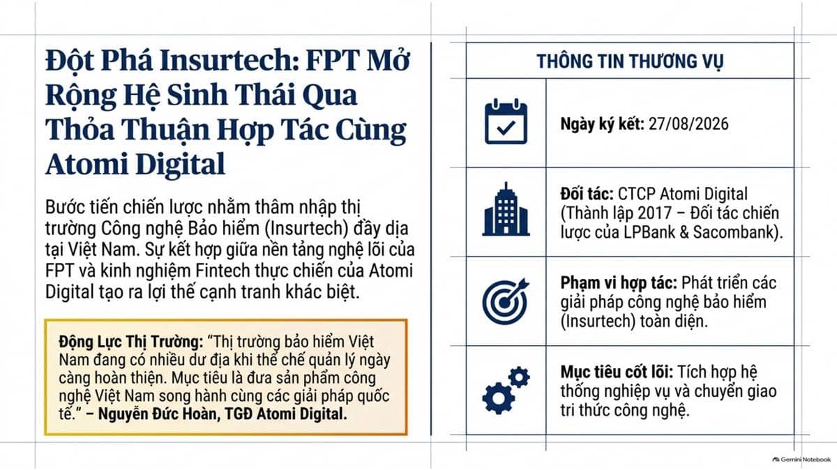 Ngày 27/08/2026, Công ty Cổ phần FPT (FPT) và Công ty Cổ phần Atomi Digital đã chính thức ký kết biên  ...