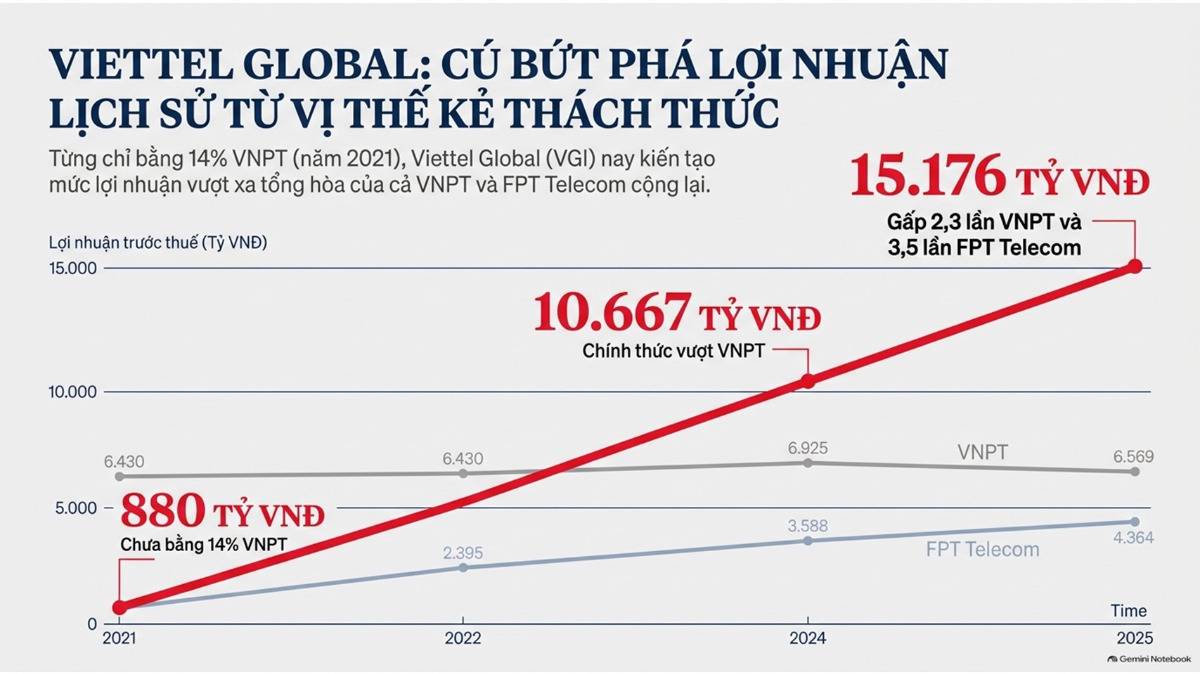 Tóm tắt kết quả kinh doanh vượt trội và kế hoạch chi trả cổ tức kỷ lục của Viettel Global (VGI)