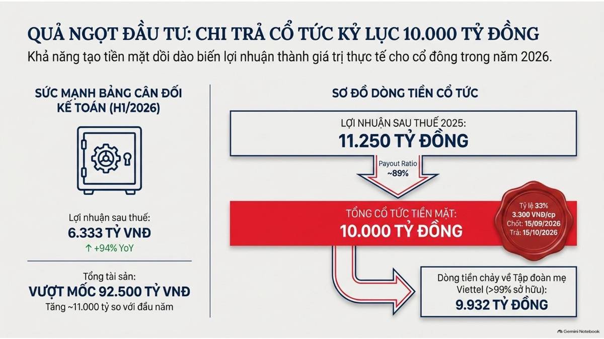 Tóm tắt kết quả kinh doanh vượt trội và kế hoạch chi trả cổ tức kỷ lục của Viettel Global (VGI)
