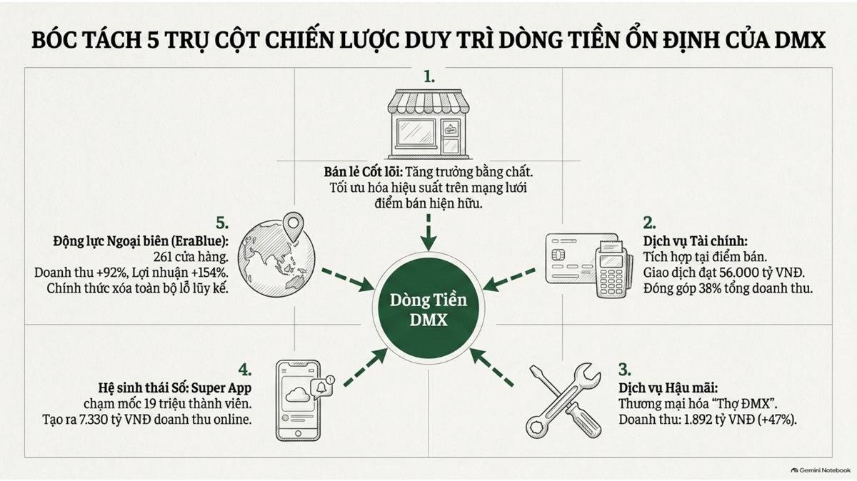Tóm tắt chuyển động cổ tức ngành bán lẻ công nghệ (DMX & DGW) cuối tháng 08/2026:. ----------. Ngày  ...