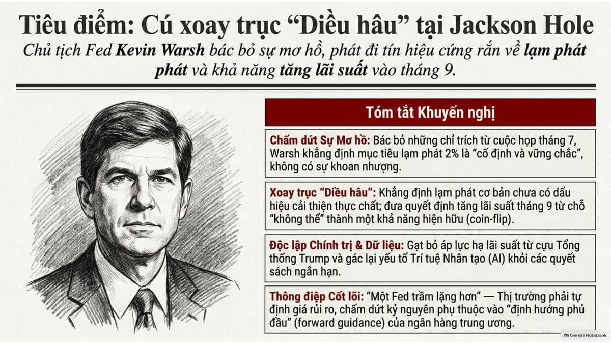 Tóm tắt thông điệp Hawkish của Chủ tịch Fed Kevin Warsh tại Jackson Hole