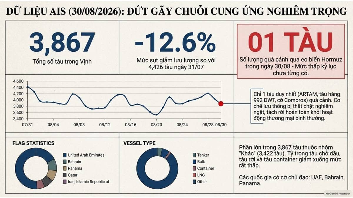 Eo biển Hormuz đang đối mặt với môi trường vận hành cực kỳ phức tạp và hạn chế do các rủi ro an ninh  ...