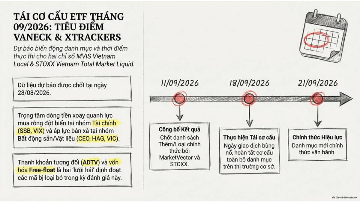Dự báo thông tin kỳ tái cơ cấu danh mục quý 3/2026 của 2 quỹ ETF ngoại lớn nhất tại thị trường chứng khoán Việt Nam 