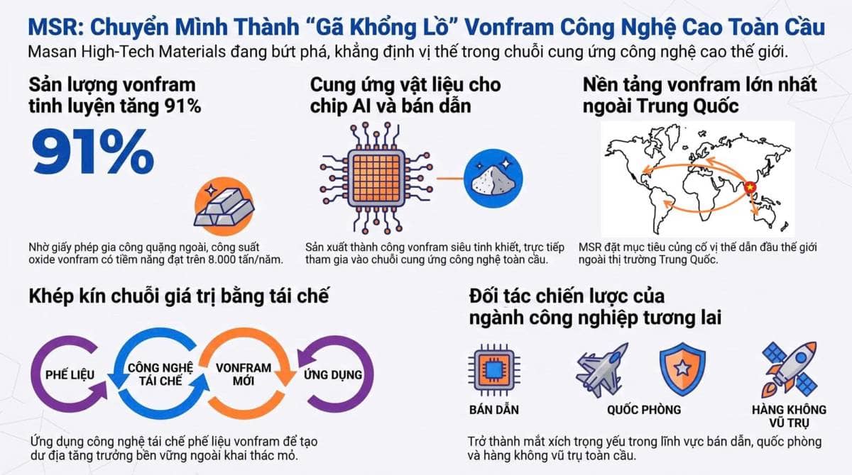 MSR - Dịch chuyển chiến lược sang chế biến sâu công nghệ cao và tái chế tuần hoàn
