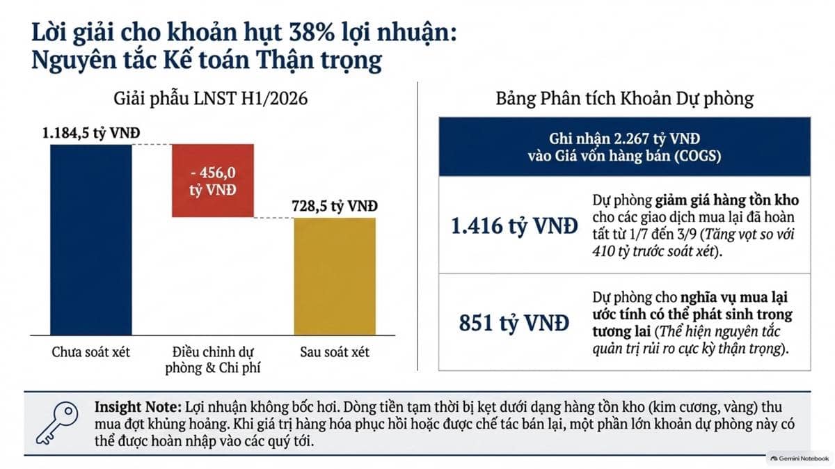 Công ty Cổ phần Vàng bạc Đá quý Phú Nhuận (PNJ) công bố báo cáo tài chính bán niên 2026 