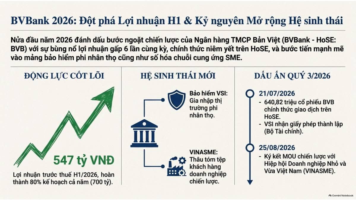 Ngân hàng TMCP Bản Việt (BVBank, mã cổ phiếu: BVB) đang ghi nhận những bước chuyển mình chiến lược toàn diện trong năm 2026 