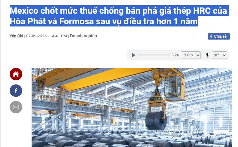 Shock với khoản thiệt hại của Hòa Phát từ thuế mới nhất của Mexico