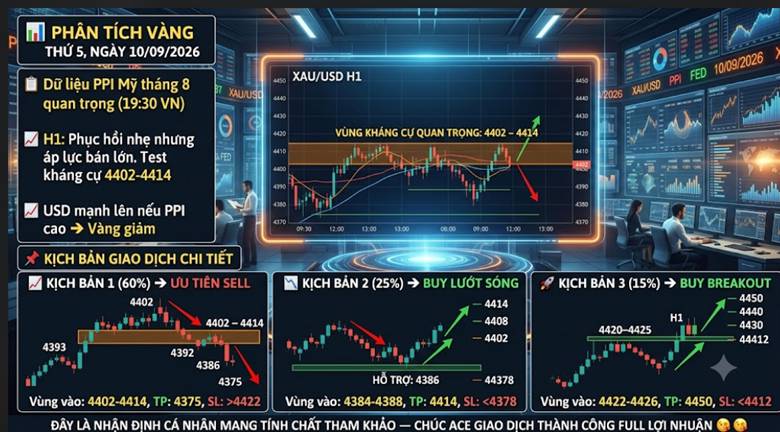 📊 PHÂN TÍCH VÀNG THỨ 5, NGÀY 10/09/2026. Phiên giao dịch hôm nay hứa hẹn biến động mạnh khi thị trường  ...