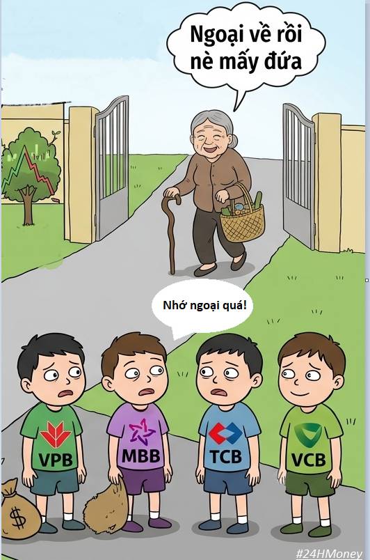Ngoại về rồi, các chú bé vpb, mbb, tcb, vcb ơi!!!!