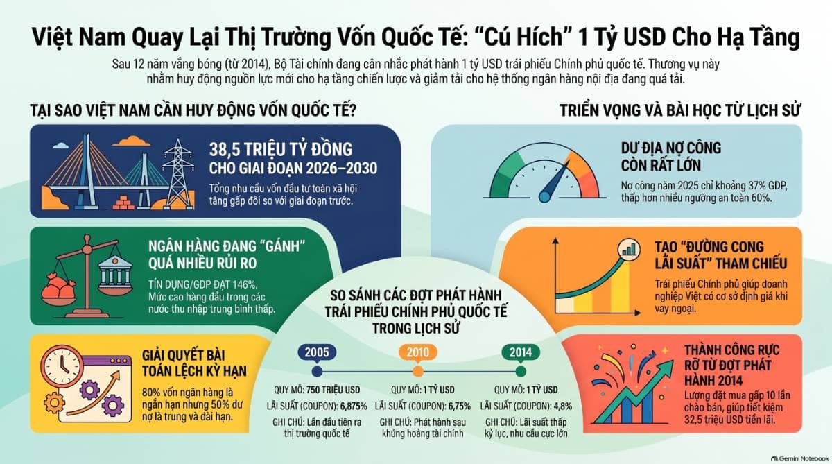 Việt Nam cân nhắc quay lại thị trường vốn quốc tế sau 12 năm: Trái phiếu USD có giúp “bơm” thêm vốn cho tăng trưởng?