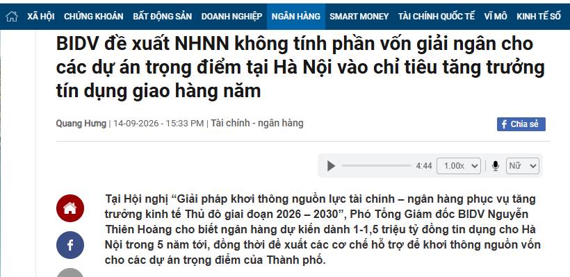 Lãnh đạo BIDV có kiến nghị khẩn với NHNN về tín dụng