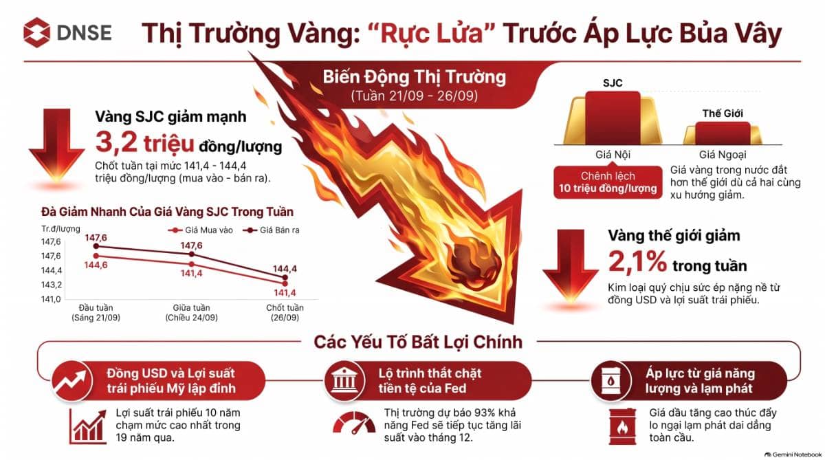 Vàng chịu sức ép: Lãi suất cao đang lấn át nhu cầu trú ẩn. Giá vàng đang bước vào giai đoạn khó khăn  ...