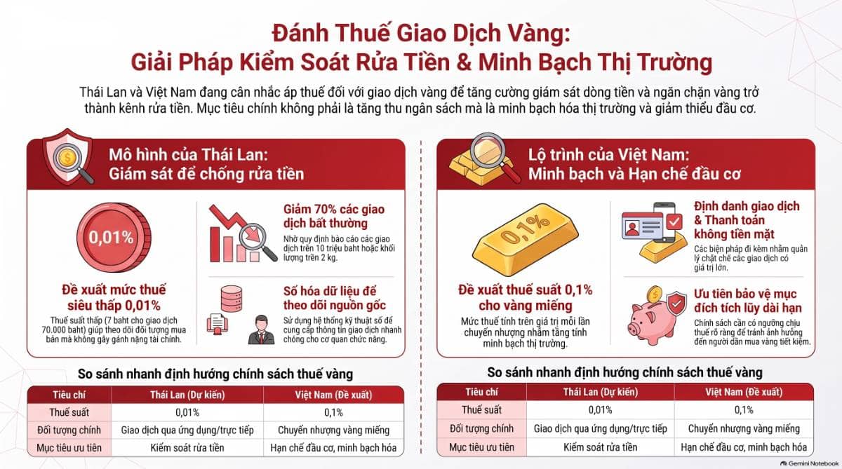Câu chuyện đánh thuế giao dịch vàng đang được nhắc lại...