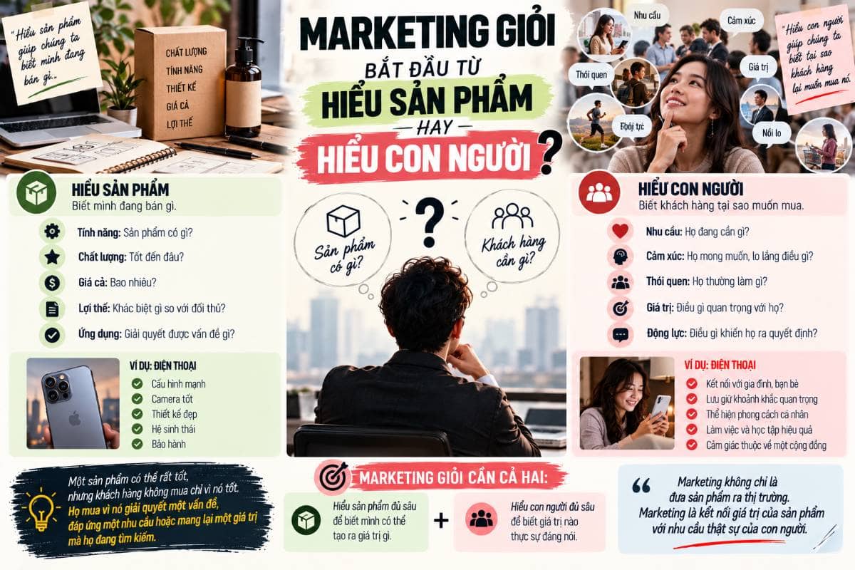 Marketing giỏi bắt đầu từ hiểu sản phẩm hay hiểu con người?