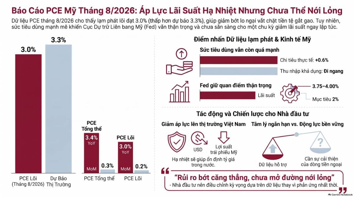 PCE Mỹ thấp hơn kỳ vọng: Giảm áp lực tăng lãi suất, chưa mở đường cho nới lỏng