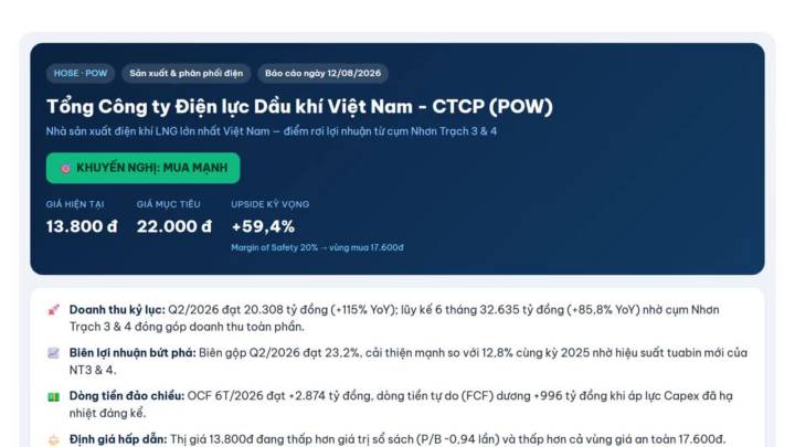 POW (PV Power) - Bước ngoặt lớn từ 'Siêu dự án" LNG!
