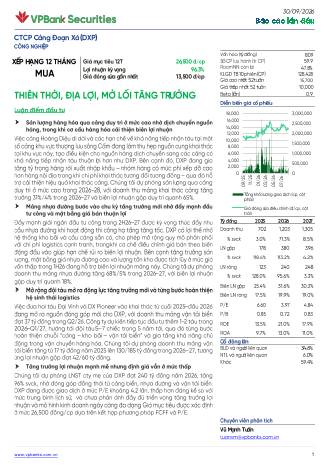 DXP: Khuyến nghị MUA với giá mục tiêu 26,500 đồng/cổ phiếu