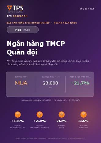 MBB: Khuyến nghị MUA với giá mục tiêu 23,000 đồng/cổ phiếu
