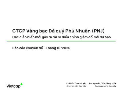 PNJ: Báo cáo cập nhật 12/10/2026